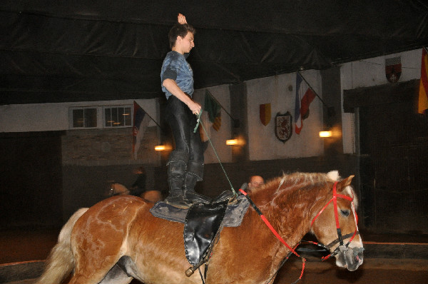 Trick rider Orest Sosnivka atop Bubba