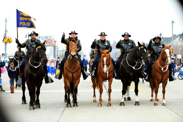 Detroit mounted police, an equestrian police unit