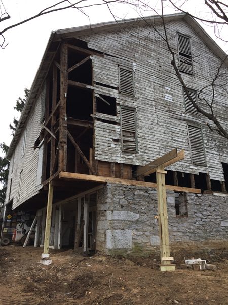 bank barn restoration progress