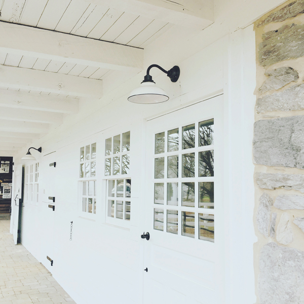 bank barn restoration light fixtures white paint