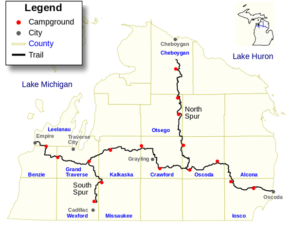 michigan shore to shore trail map