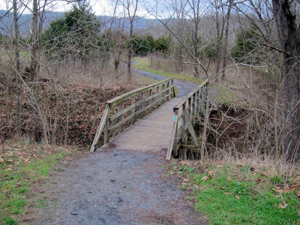 Small Wooden water bridge crossings Shenandoah State Park