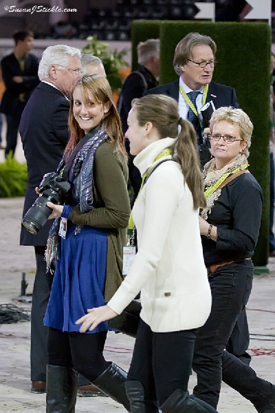 Rebecca Walton of PMG walks the course at a Wolrd Cup Final