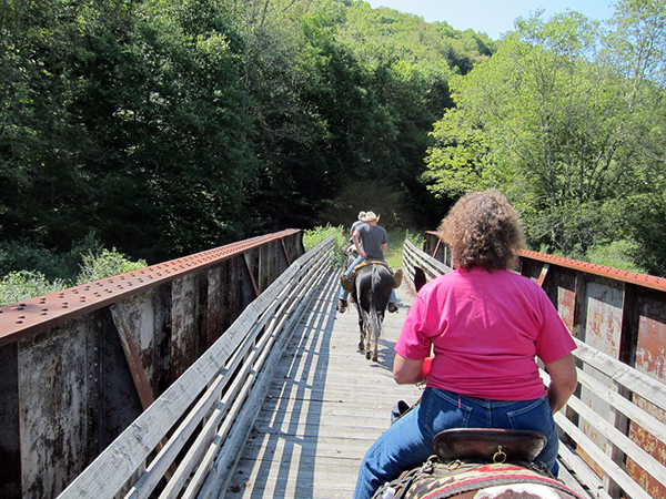 West Virginia rails to trails horseback riding equitrekking