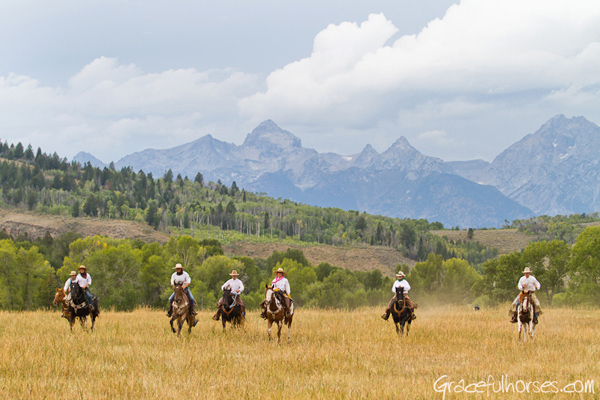 wranglers riding at gros ventre wyoming ranch