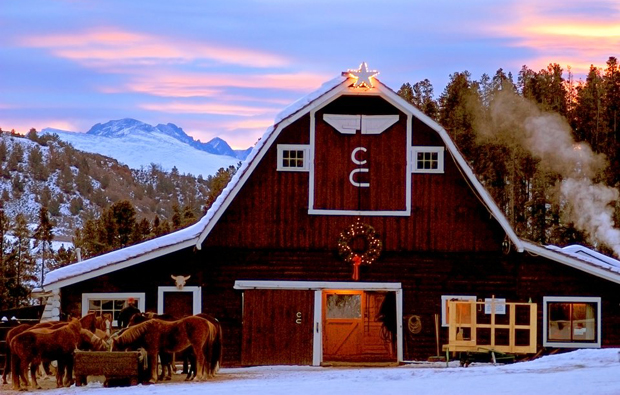 c lazy u ranch winter barn