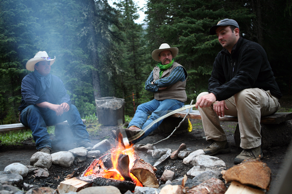 campfire in Banff
