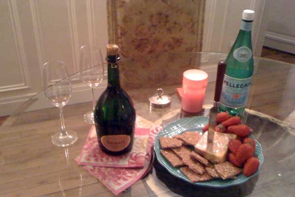 champagne and cheese