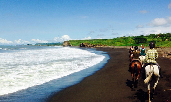 horseback riding on the beach in costa rica