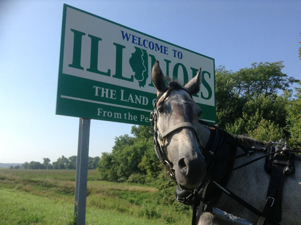 Cross country horse ride Illinois border