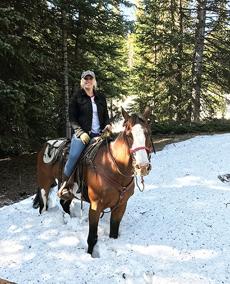 anna lopinto rides horse at soar eagle view ranch