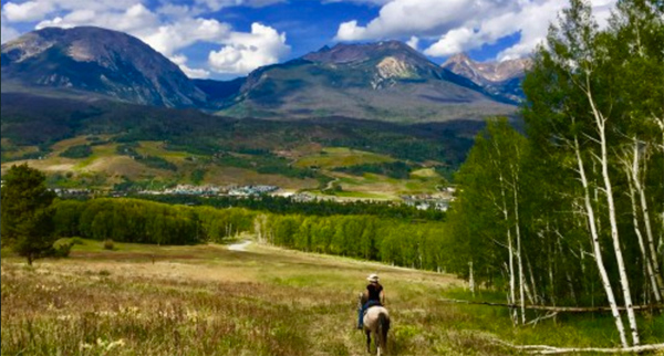 Kate horseback riding in Keystone, Colorado