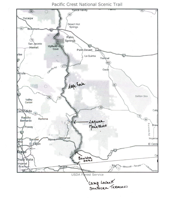 pacific crest trail horseback map