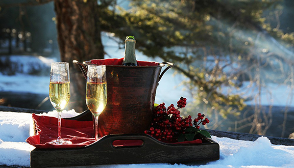 new years champagne bucket at rock creek cranch in montana