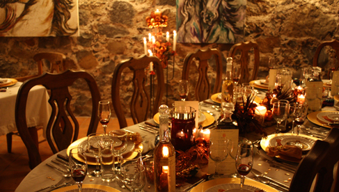 The dining area at Rancho Las Cascadas