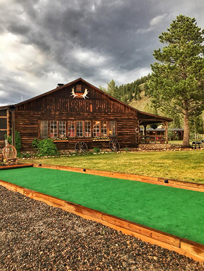 Bocce court guest ranch Rawah