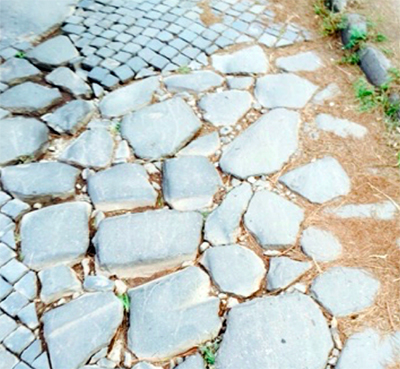Rome cobblestone road