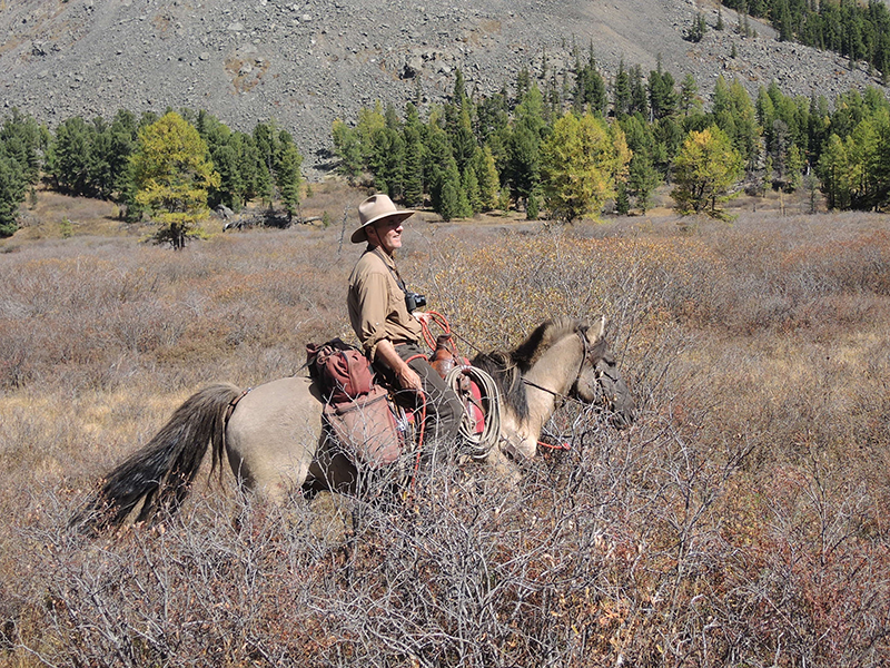 Keith on “Little Big Man” during a 14 day Khentii Wilderness Expedition 