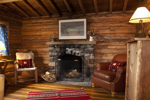 T Cross Ranch cabin interior wyoming