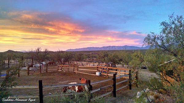 sunset at tombstone monument ranch arizona