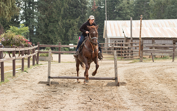 woman jumping horse western pleasure guest ranch