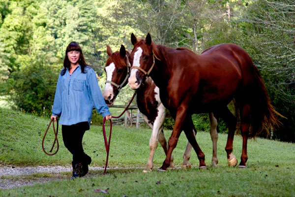 Cathy Woods Yoga Leading Horses